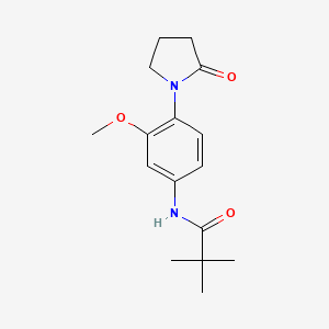 molecular formula C16H22N2O3 B2956704 N-[3-methoxy-4-(2-oxopyrrolidin-1-yl)phenyl]-2,2-dimethylpropanamide CAS No. 930070-06-7