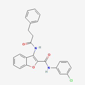 molecular formula C24H19ClN2O3 B2956723 N-(3-chlorophenyl)-3-(3-phenylpropanamido)-1-benzofuran-2-carboxamide CAS No. 888440-43-5