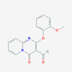 molecular formula C16H12N2O4 B2956730 2-(2-methoxyphenoxy)-4-oxo-4H-pyrido[1,2-a]pyrimidine-3-carbaldehyde CAS No. 1353503-68-0