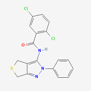 molecular formula C18H13Cl2N3OS B2956740 2,5-dichloro-N-(2-phenyl-4,6-dihydro-2H-thieno[3,4-c]pyrazol-3-yl)benzamide CAS No. 392255-86-6