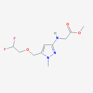 molecular formula C10H15F2N3O3 B2956743 Methyl 2-[[5-(2,2-difluoroethoxymethyl)-1-methylpyrazol-3-yl]amino]acetate CAS No. 2247206-85-3
