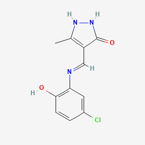 molecular formula C11H10ClN3O2 B2956744 4-[(5-chloro-2-hydroxyanilino)methylene]-5-methyl-2,4-dihydro-3H-pyrazol-3-one CAS No. 339020-95-0