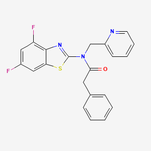 molecular formula C21H15F2N3OS B2956750 N-(4,6-difluoro-1,3-benzothiazol-2-yl)-2-phenyl-N-[(pyridin-2-yl)methyl]acetamide CAS No. 899736-04-0