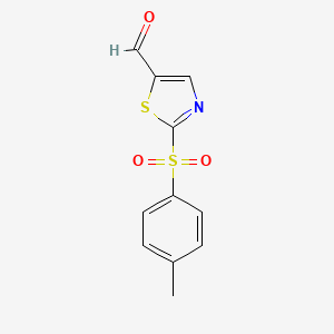 molecular formula C11H9NO3S2 B2956760 2-[(4-甲苯基)磺酰基]-1,3-噻唑-5-甲醛 CAS No. 478032-33-6