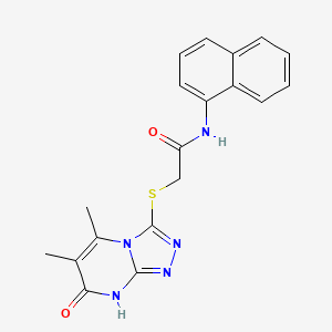 molecular formula C19H17N5O2S B2956761 2-((5,6-dimethyl-7-oxo-7,8-dihydro-[1,2,4]triazolo[4,3-a]pyrimidin-3-yl)thio)-N-(naphthalen-1-yl)acetamide CAS No. 891129-12-7