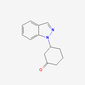 molecular formula C13H14N2O B2956762 3-吲唑-1-基环己烷-1-酮 CAS No. 1519342-31-4