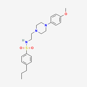 molecular formula C22H31N3O3S B2956764 N-(2-(4-(4-methoxyphenyl)piperazin-1-yl)ethyl)-4-propylbenzenesulfonamide CAS No. 1049389-45-8