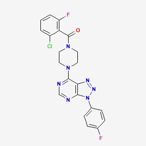 (2-chloro-6-fluorophenyl)(4-(3-(4-fluorophenyl)-3H-[1,2,3]triazolo[4,5-d]pyrimidin-7-yl)piperazin-1-yl)methanone