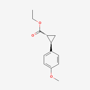molecular formula C13H16O3 B2956811 ethyl (1R,2R)-2-(4-methoxyphenyl)cyclopropane-1-carboxylate CAS No. 207279-34-3; 6142-64-9