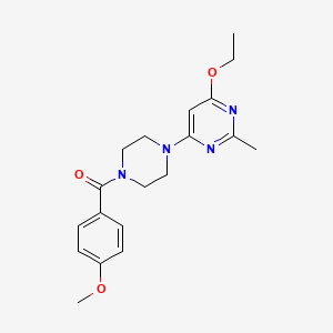 molecular formula C19H24N4O3 B2956812 (4-(6-Ethoxy-2-methylpyrimidin-4-yl)piperazin-1-yl)(4-methoxyphenyl)methanone CAS No. 946248-28-8