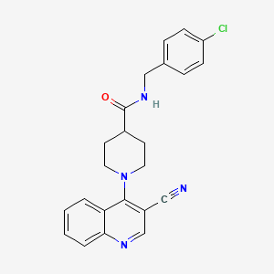 molecular formula C23H21ClN4O B2956815 1-(3-Methoxyphenyl)-4-({2-methyl-5-[5-(trifluoromethyl)isoxazol-3-yl]phenyl}sulfonyl)piperazine CAS No. 1207038-32-1