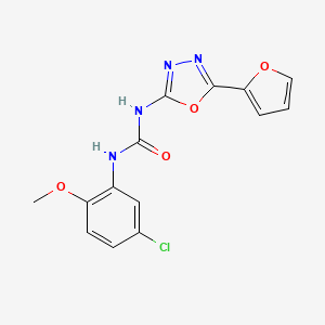 molecular formula C14H11ClN4O4 B2956818 1-(5-Chloro-2-methoxyphenyl)-3-(5-(furan-2-yl)-1,3,4-oxadiazol-2-yl)urea CAS No. 1208377-77-8