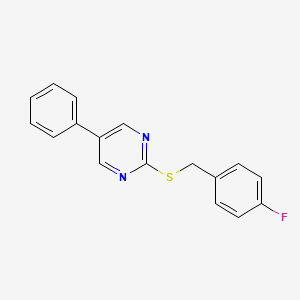 molecular formula C17H13FN2S B2956819 4-Fluorobenzyl 5-phenyl-2-pyrimidinyl sulfide CAS No. 344282-17-3