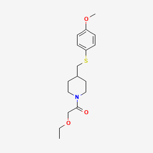 molecular formula C17H25NO3S B2956821 2-Ethoxy-1-(4-(((4-methoxyphenyl)thio)methyl)piperidin-1-yl)ethanone CAS No. 1421477-45-3