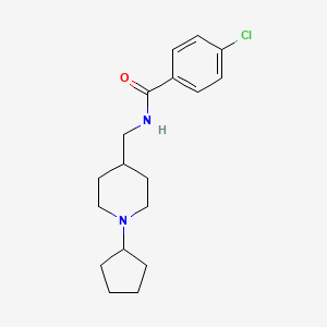 molecular formula C18H25ClN2O B2956826 4-氯-N-((1-环戊基哌啶-4-基)甲基)苯甲酰胺 CAS No. 953931-62-9