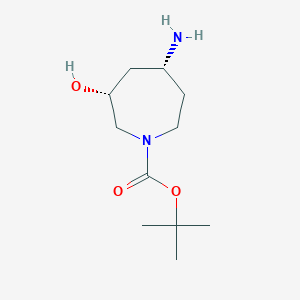 molecular formula C11H22N2O3 B2956828 Rel-tert-butyl (3R,5R)-5-amino-3-hydroxyazepane-1-carboxylate CAS No. 1357160-64-5