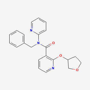 molecular formula C22H21N3O3 B2956849 N-benzyl-2-(oxolan-3-yloxy)-N-(pyridin-2-yl)pyridine-3-carboxamide CAS No. 2034491-48-8