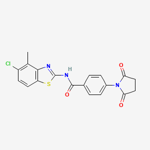 molecular formula C19H14ClN3O3S B2956855 N-(5-chloro-4-methyl-1,3-benzothiazol-2-yl)-4-(2,5-dioxopyrrolidin-1-yl)benzamide CAS No. 897759-43-2