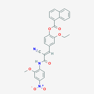 B2956871 [4-[(E)-2-cyano-3-(2-methoxy-4-nitroanilino)-3-oxoprop-1-enyl]-2-ethoxyphenyl] naphthalene-1-carboxylate CAS No. 380474-89-5
