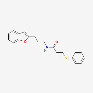 molecular formula C20H21NO2S B2956873 N-(3-(benzofuran-2-yl)propyl)-3-(phenylthio)propanamide CAS No. 2034280-86-7