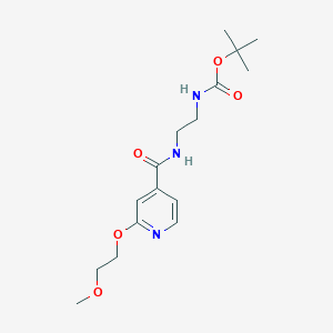 molecular formula C16H25N3O5 B2956877 Tert-butyl (2-(2-(2-methoxyethoxy)isonicotinamido)ethyl)carbamate CAS No. 2034301-87-4