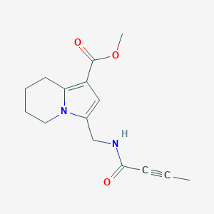 molecular formula C15H18N2O3 B2956892 methyl 3-[(but-2-ynamido)methyl]-5,6,7,8-tetrahydroindolizine-1-carboxylate CAS No. 2411241-28-4