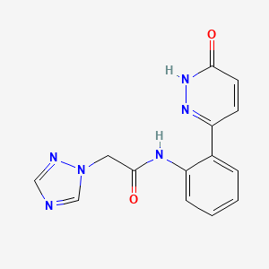 N-(2-(6-oxo-1,6-dihydropyridazin-3-yl)phenyl)-2-(1H-1,2,4-triazol-1-yl)acetamide