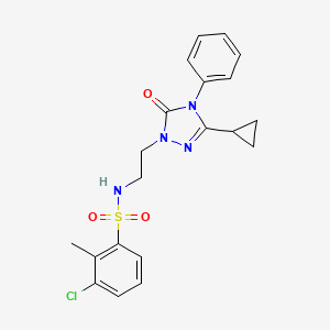 3-chloro-N-(2-(3-cyclopropyl-5-oxo-4-phenyl-4,5-dihydro-1H-1,2,4-triazol-1-yl)ethyl)-2-methylbenzenesulfonamide