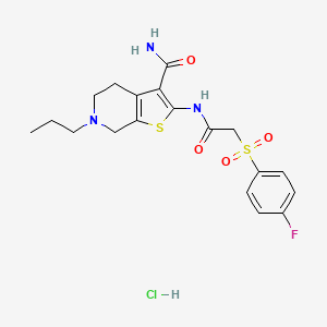 2-(2-((4-Fluorophenyl)sulfonyl)acetamido)-6-propyl-4,5,6,7-tetrahydrothieno[2,3-c]pyridine-3-carboxamide hydrochloride