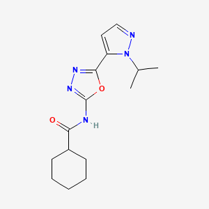 N-(5-(1-isopropyl-1H-pyrazol-5-yl)-1,3,4-oxadiazol-2-yl)cyclohexanecarboxamide