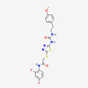 N-(2,4-difluorophenyl)-2-((5-(3-(4-methoxyphenethyl)ureido)-1,3,4-thiadiazol-2-yl)thio)acetamide
