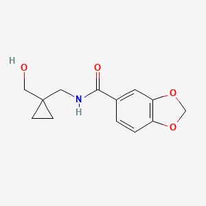 molecular formula C13H15NO4 B2956950 N-((1-(hydroxymethyl)cyclopropyl)methyl)benzo[d][1,3]dioxole-5-carboxamide CAS No. 1251685-45-6