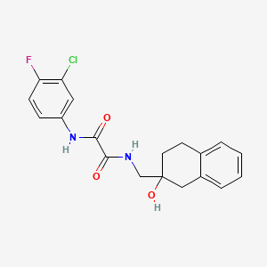 molecular formula C19H18ClFN2O3 B2956952 N-(3-chloro-4-fluorophenyl)-N'-[(2-hydroxy-1,2,3,4-tetrahydronaphthalen-2-yl)methyl]ethanediamide CAS No. 1421444-11-2