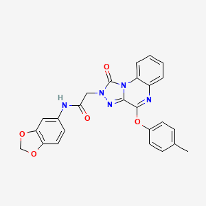 molecular formula C25H19N5O5 B2956967 N-(2H-1,3-benzodioxol-5-yl)-2-[4-(4-methylphenoxy)-1-oxo-1H,2H-[1,2,4]triazolo[4,3-a]quinoxalin-2-yl]acetamide CAS No. 1357821-39-6