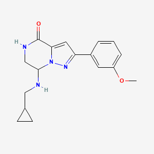 molecular formula C17H20N4O2 B2956981 7-[(cyclopropylmethyl)amino]-2-(3-methoxyphenyl)-6,7-dihydropyrazolo[1,5-a]pyrazin-4(5H)-one CAS No. 2109584-08-7