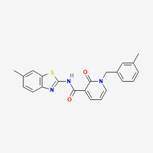 molecular formula C22H19N3O2S B2956986 N-(6-methyl-1,3-benzothiazol-2-yl)-1-[(3-methylphenyl)methyl]-2-oxo-1,2-dihydropyridine-3-carboxamide CAS No. 946248-33-5