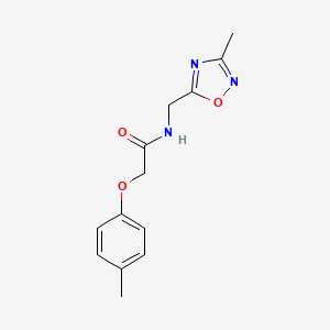molecular formula C13H15N3O3 B2957040 N-[(3-methyl-1,2,4-oxadiazol-5-yl)methyl]-2-(4-methylphenoxy)acetamide CAS No. 1234883-78-3