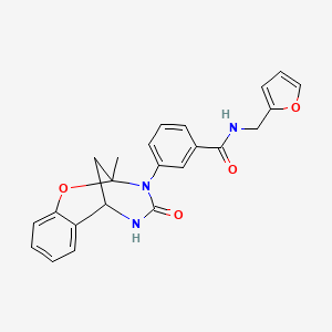 molecular formula C23H21N3O4 B2957042 N-[(furan-2-yl)methyl]-3-{9-methyl-11-oxo-8-oxa-10,12-diazatricyclo[7.3.1.0^{2,7}]trideca-2,4,6-trien-10-yl}benzamide CAS No. 901264-38-8