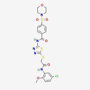 molecular formula C22H22ClN5O6S3 B2957044 N-(5-((2-((5-chloro-2-methoxyphenyl)amino)-2-oxoethyl)thio)-1,3,4-thiadiazol-2-yl)-4-(morpholinosulfonyl)benzamide CAS No. 887223-12-3