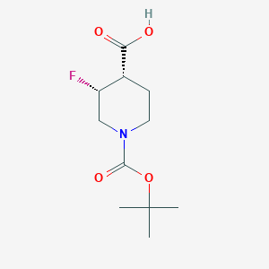 B2957090 Cis-1-(tert-butoxycarbonyl)-3-fluoropiperidine-4-carboxylic acid CAS No. 1628475-90-0