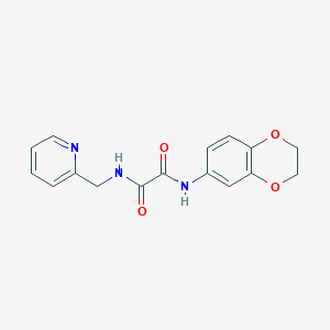 molecular formula C16H15N3O4 B2957092 N1-(2,3-dihydrobenzo[b][1,4]dioxin-6-yl)-N2-(pyridin-2-ylmethyl)oxalamide CAS No. 899748-75-5