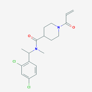 molecular formula C18H22Cl2N2O2 B2957093 N-[1-(2,4-Dichlorophenyl)ethyl]-N-methyl-1-prop-2-enoylpiperidine-4-carboxamide CAS No. 2361724-94-7