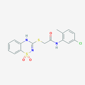 molecular formula C16H14ClN3O3S2 B2957106 N-(5-chloro-2-methylphenyl)-2-[(1,1-dioxo-4H-1lambda6,2,4-benzothiadiazin-3-yl)sulfanyl]acetamide CAS No. 899976-84-2