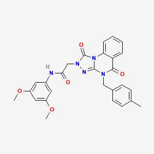 molecular formula C27H25N5O5 B2957119 N-(3,5-dimethoxyphenyl)-2-(4-(4-methylbenzyl)-1,5-dioxo-4,5-dihydro-[1,2,4]triazolo[4,3-a]quinazolin-2(1H)-yl)acetamide CAS No. 1242856-62-7