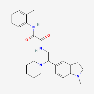 molecular formula C25H32N4O2 B2957120 N1-(2-(1-methylindolin-5-yl)-2-(piperidin-1-yl)ethyl)-N2-(o-tolyl)oxalamide CAS No. 922032-34-6