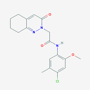 molecular formula C18H20ClN3O3 B2957127 N-(4-chloro-2-methoxy-5-methylphenyl)-2-(3-oxo-2,3,5,6,7,8-hexahydrocinnolin-2-yl)acetamide CAS No. 933238-02-9