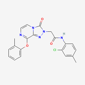 molecular formula C21H18ClN5O3 B2957128 N-(2-chloro-4-methylphenyl)-2-[8-(2-methylphenoxy)-3-oxo-2H,3H-[1,2,4]triazolo[4,3-a]pyrazin-2-yl]acetamide CAS No. 1251629-42-1