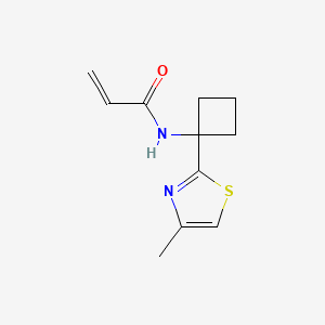 molecular formula C11H14N2OS B2957144 N-[1-(4-Methyl-1,3-thiazol-2-yl)cyclobutyl]prop-2-enamide CAS No. 2175581-10-7