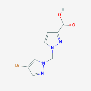 molecular formula C8H7BrN4O2 B2957168 1-[(4-bromo-1H-pyrazol-1-yl)methyl]-1H-pyrazole-3-carboxylic acid CAS No. 1001755-12-9