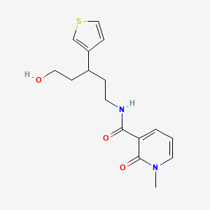 molecular formula C16H20N2O3S B2957197 N-(5-hydroxy-3-(thiophen-3-yl)pentyl)-1-methyl-2-oxo-1,2-dihydropyridine-3-carboxamide CAS No. 2034502-91-3